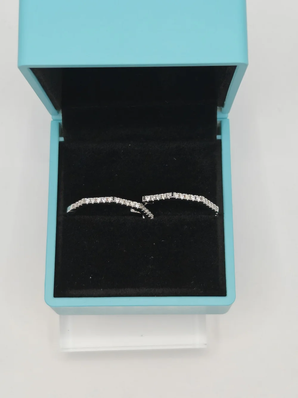 Moissanite Sterling Silver Cubic Zirconia Curved Hoop Earrings